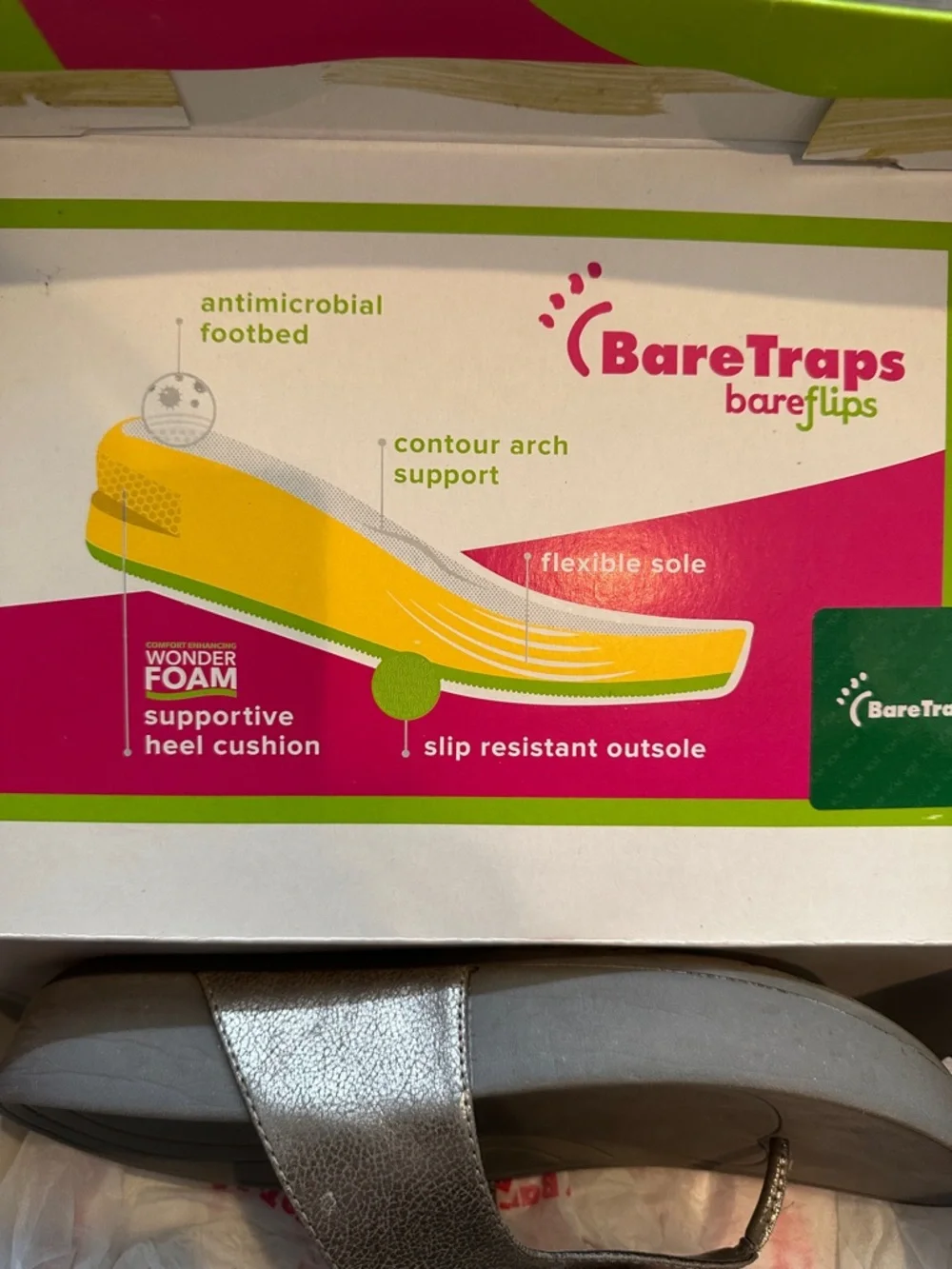 BareTraps Metallic Gunmetal Beaded Thong Sandals 11 M - Picture 6 of 6